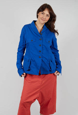 Tailored Jacket with Notched Collar in Royal