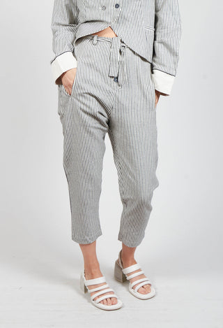Striped High Waisted Peg Trousers in Unique