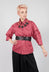 Shirt with Pleated Sleeves in Chianti Glicine