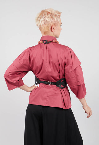 Shirt with Pleated Sleeves in Chianti Glicine