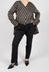 Stretch Straight Leg Trousers in Efesto Nero