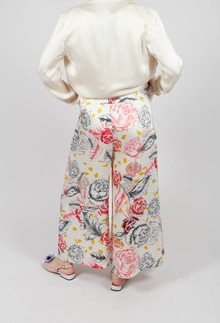Printed Culottes in Naturale/Rosso/Nero