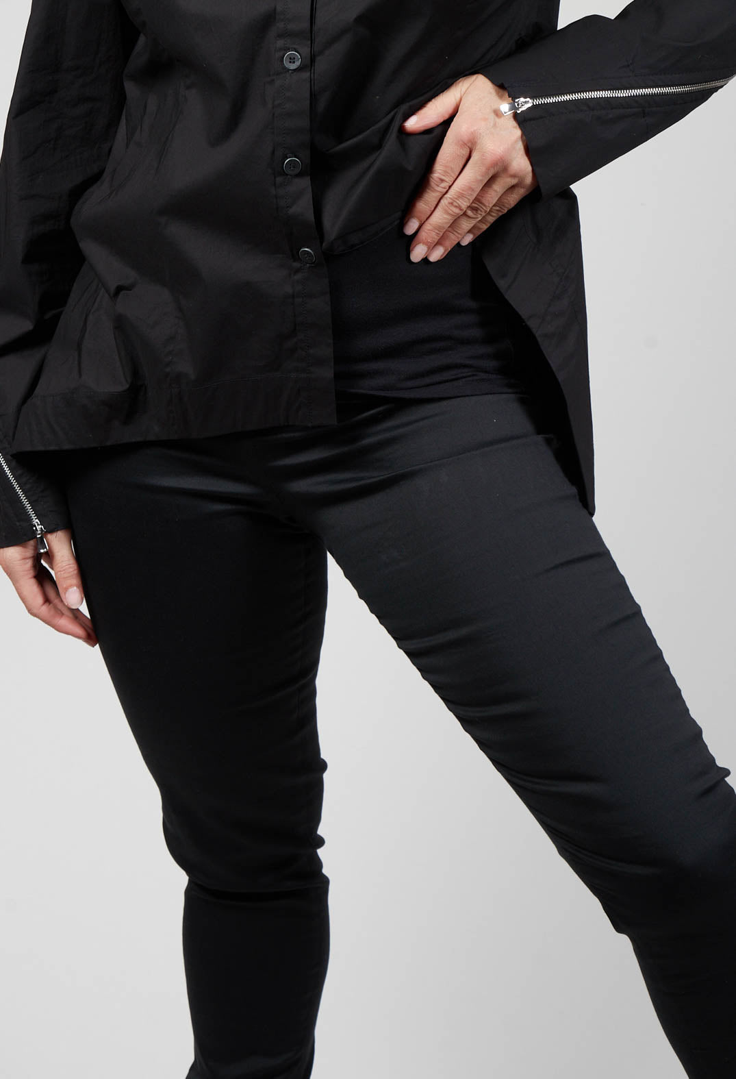 Straight Leg Trousers in Black