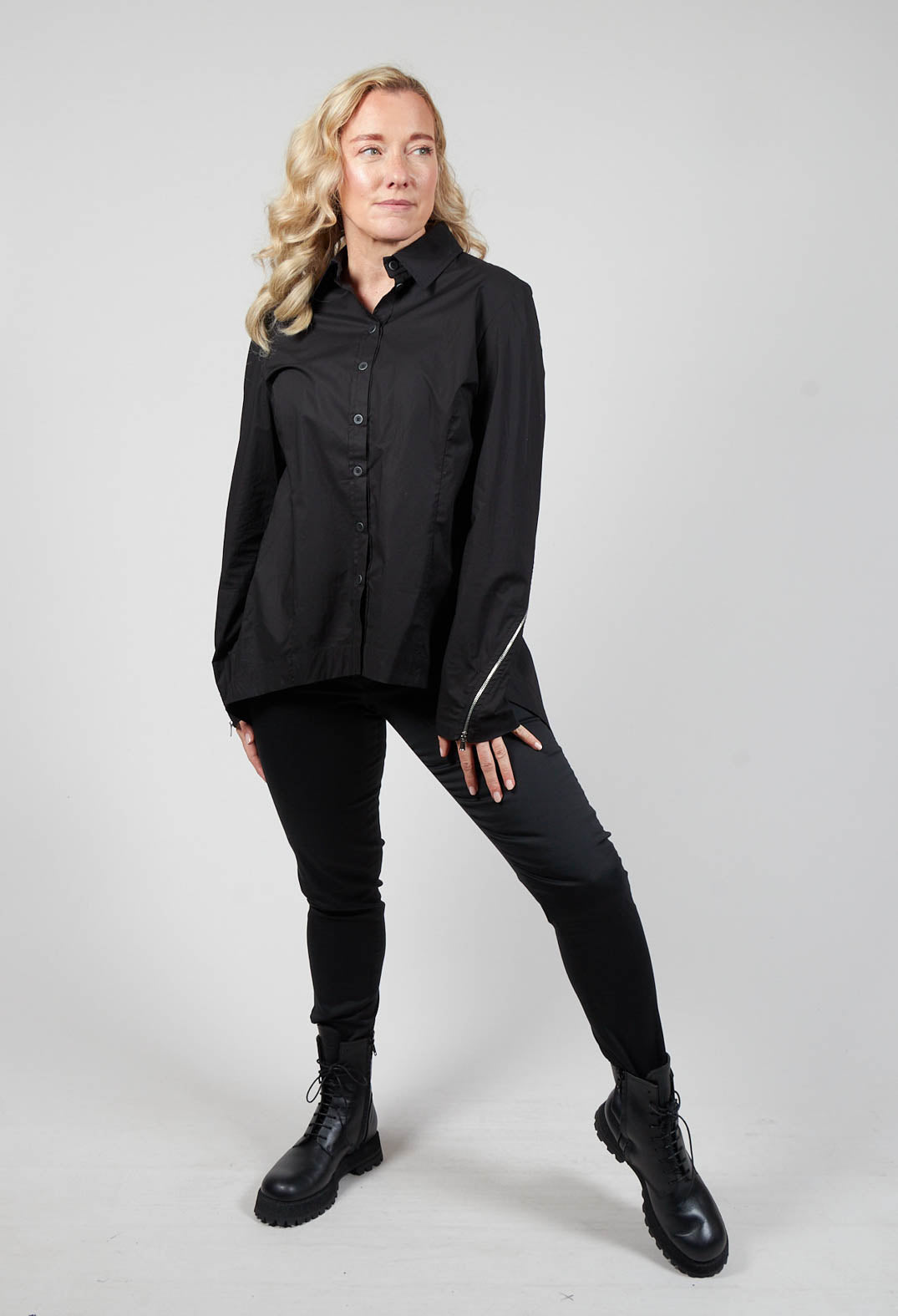 Straight Leg Trousers in Black