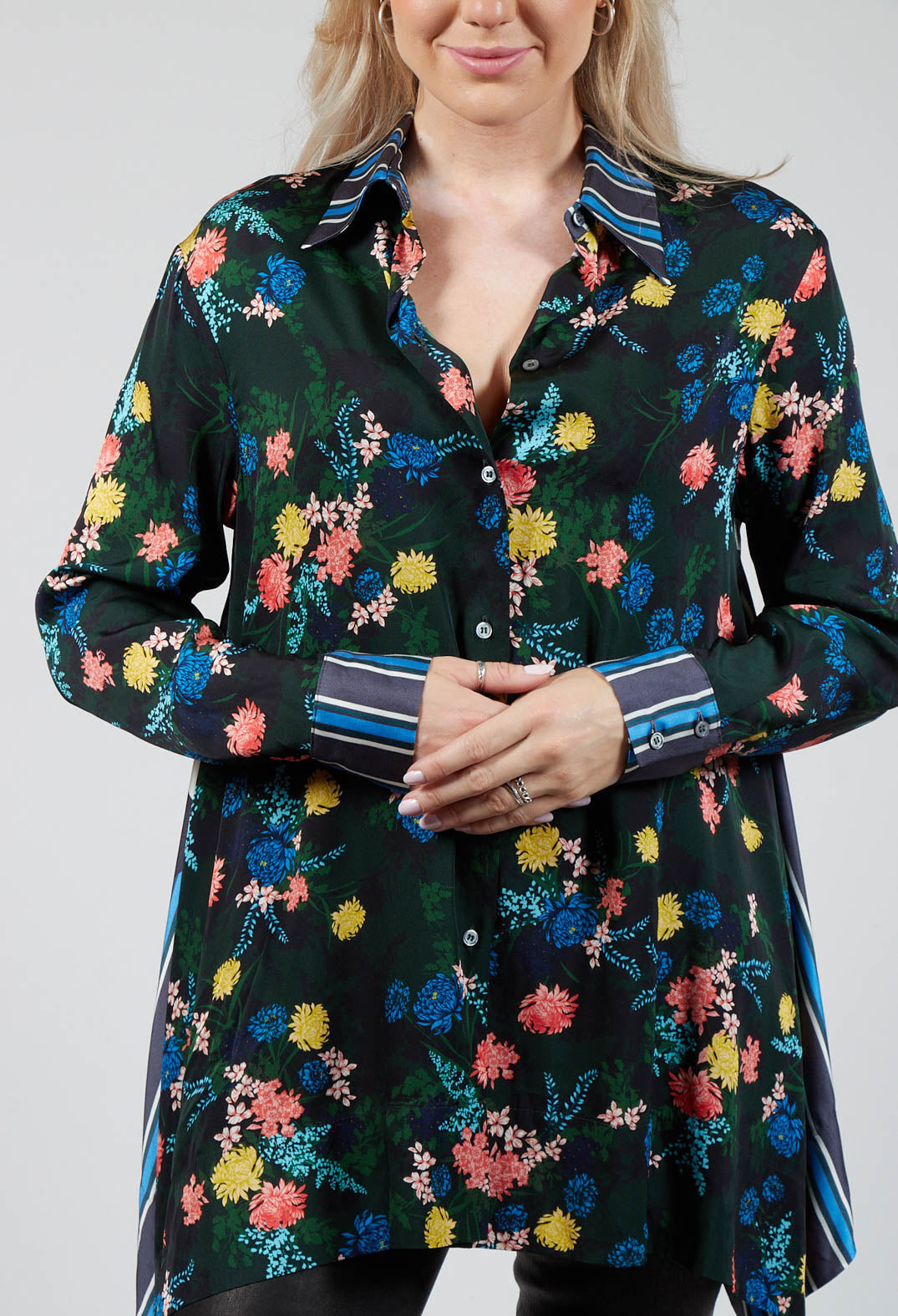 Printed Silk Shirt in Green