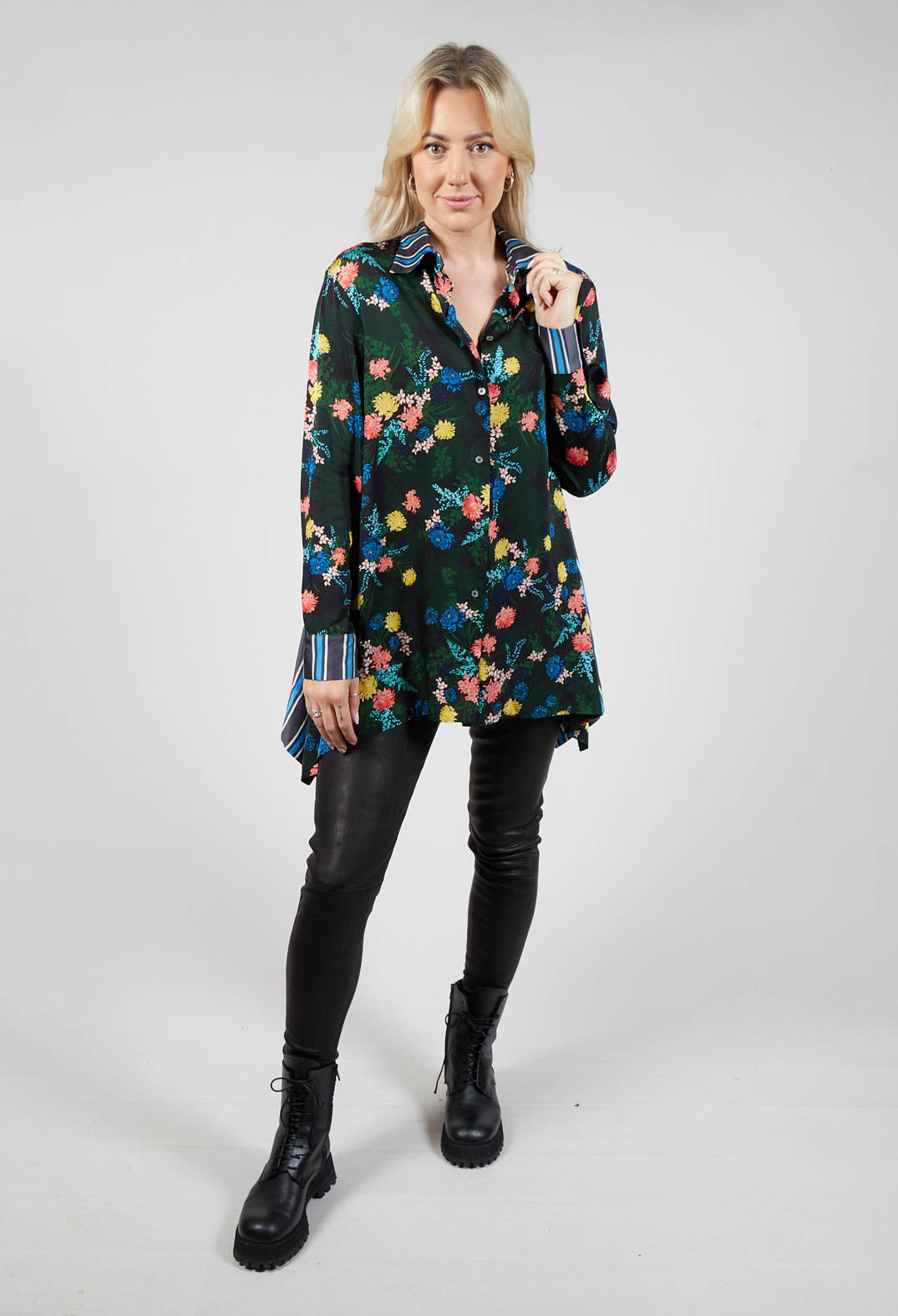 Printed Silk Shirt in Green