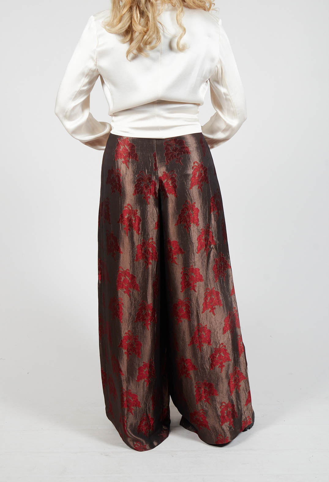 Printed Wide Leg Trousers in Moro