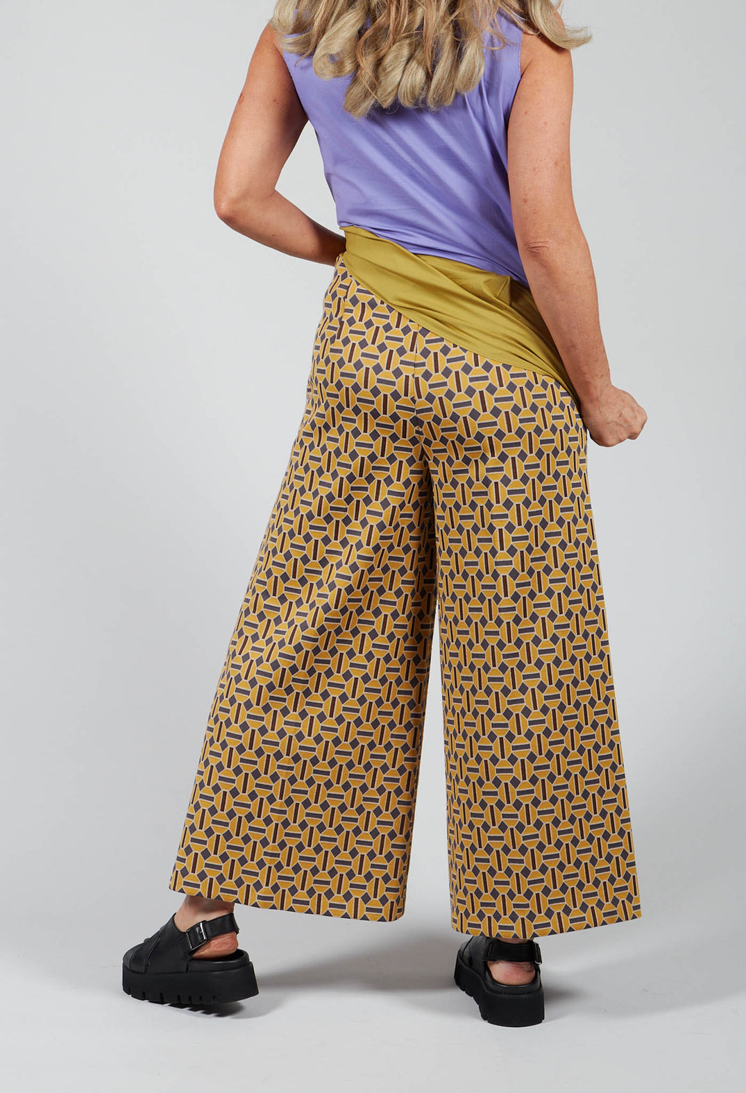 Printed Culottes in Senape / Nero / Brick