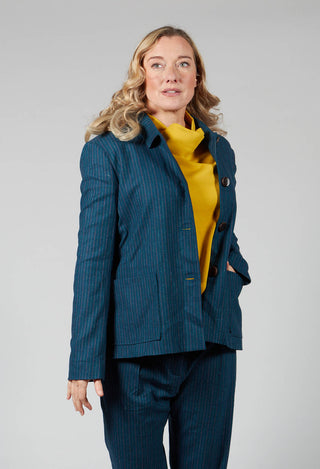 Pinstripe Jacket in Ocean Green