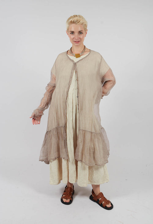 Sheer Longline Peplum Jacket in Wurde