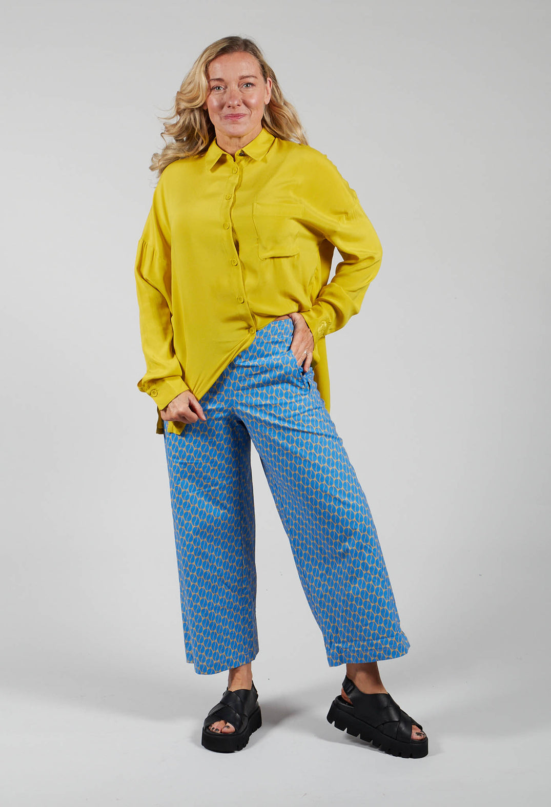 Straight Leg Trousers in Sapphire