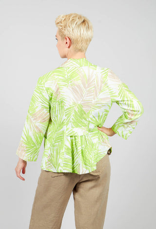 Printed Linen Jacket in Lime