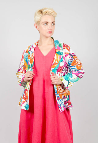 Printed Linen Jacket in Multi