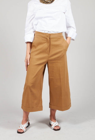 Cropped Wide Leg Trousers in Bobtail Bronzo