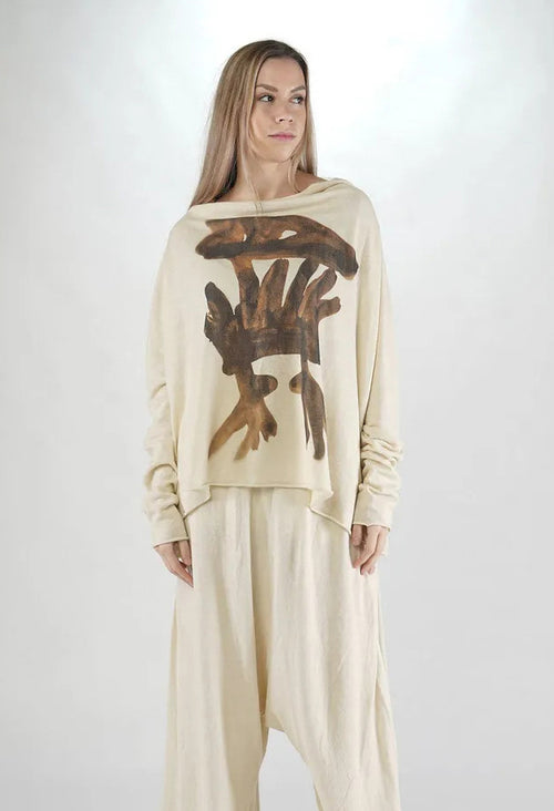 PRE-ORDER - Boat Neck Jumper in Black (Pictured in Bone Prt) - 1740702