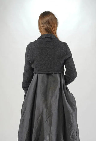 PRE-ORDER - Cropped Button Through Cardigan in Bone (Pictured in Crow Mel) - 1757103