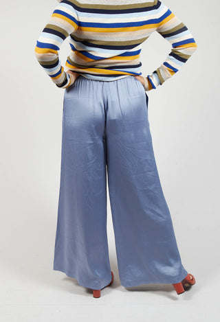 Wide Leg Trousers in Indaco