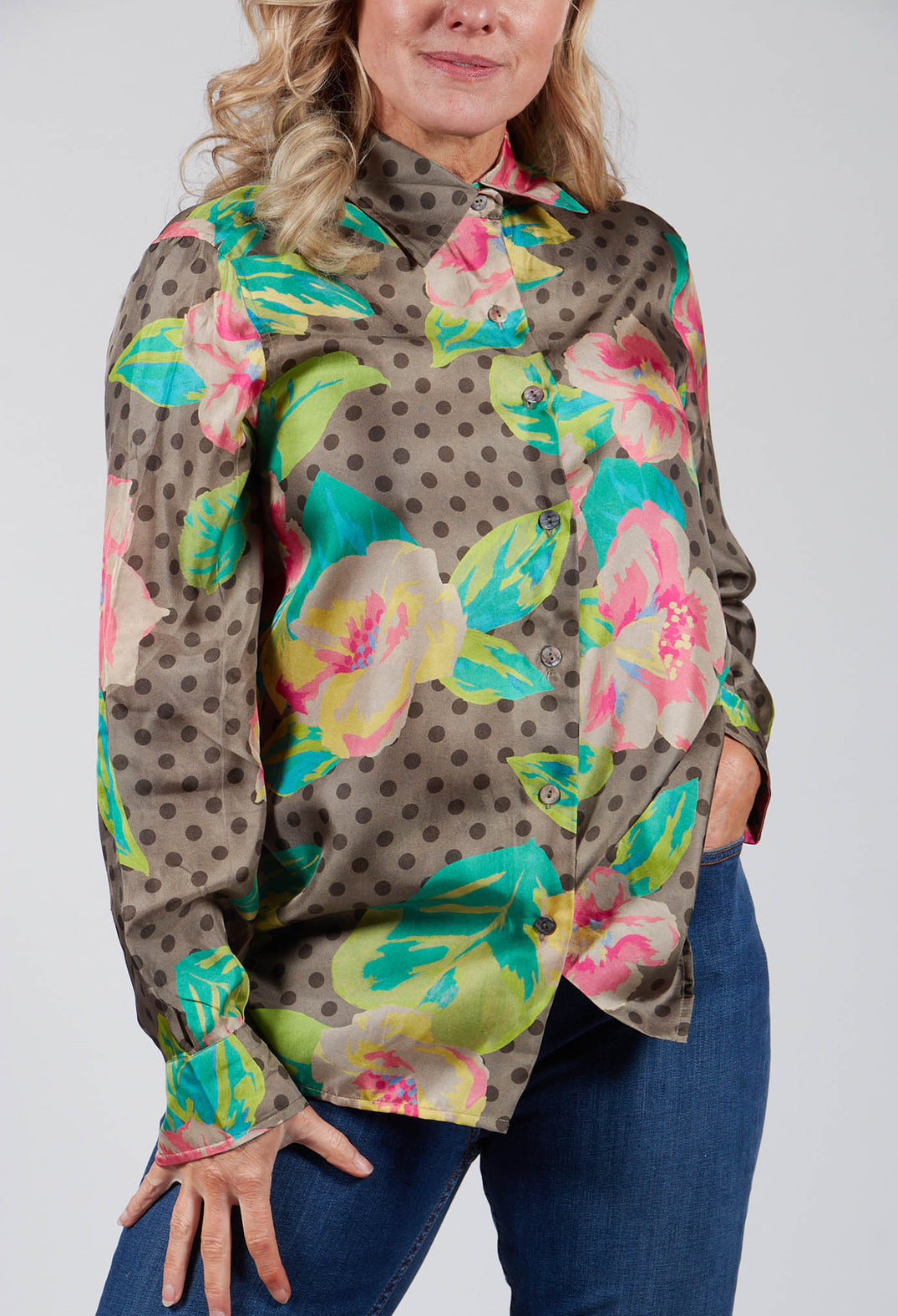 Shirt in Rosa / Verde