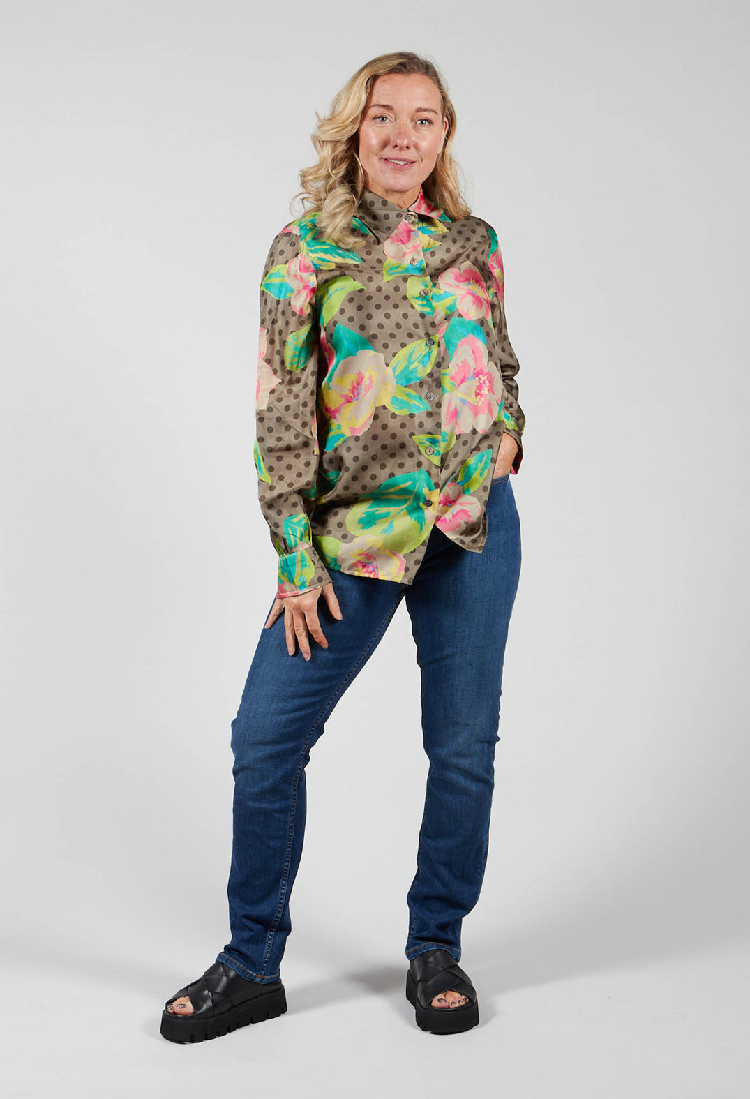 Shirt in Rosa / Verde