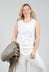 Sleeveless T-Shirt in White Print