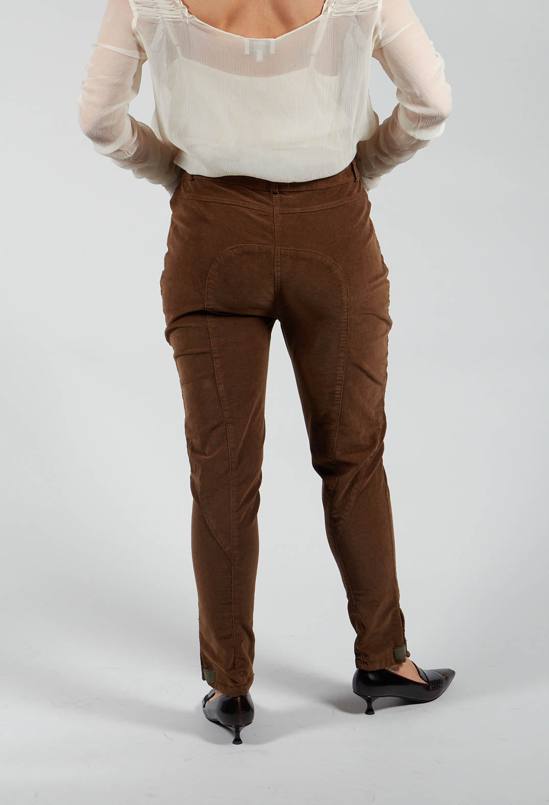 Corduroy Straight Leg Trousers in Carmel