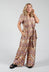 Printed Jumpsuit in Beige/Malva