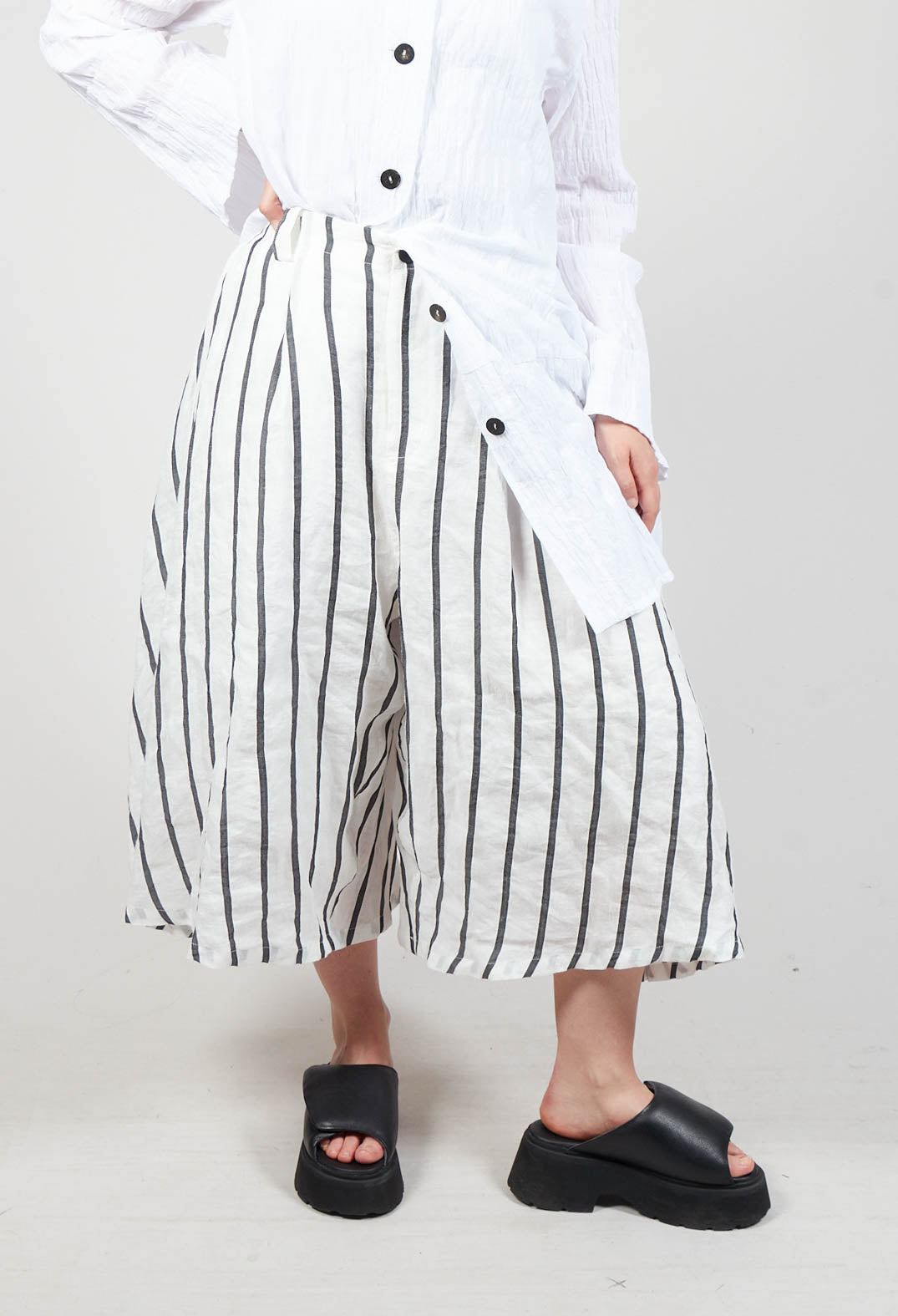 Wide Leg Culottes in White