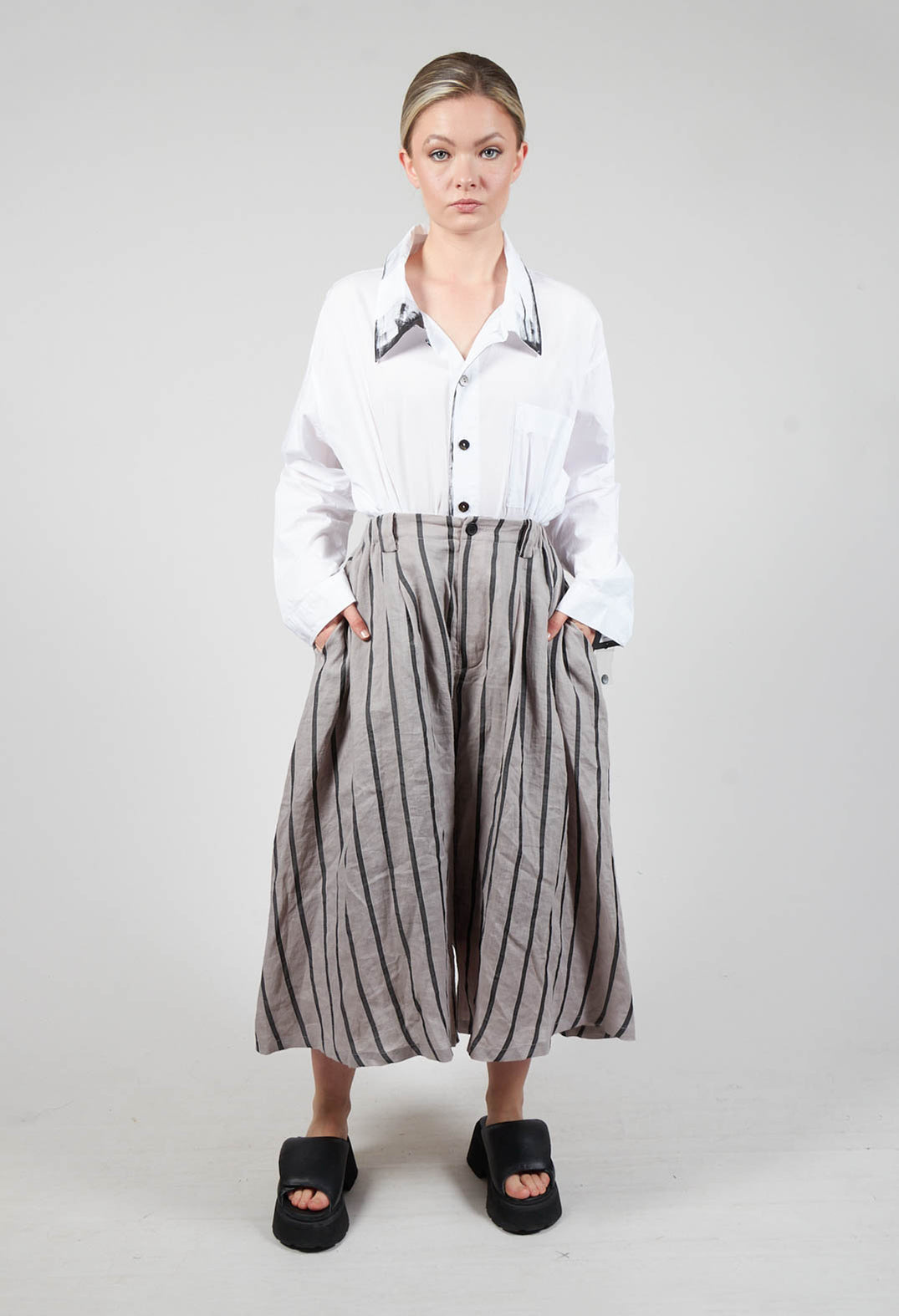 Wide Leg Culottes in Grey