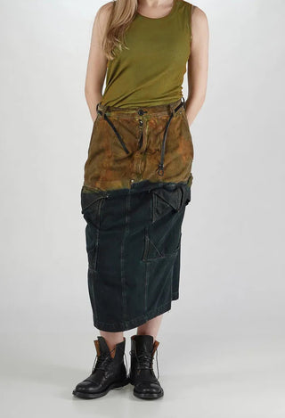 PRE-ORDER - Colour Block Pencil Skirt in Pine Medium (Pictured in Lagoon Medium) - 2030303