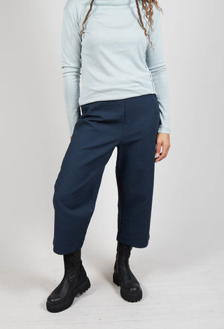 Textured Wide Leg Trousers in Abisso