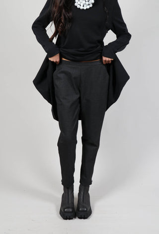 Clok Trousers with Check Print in Dark Grey