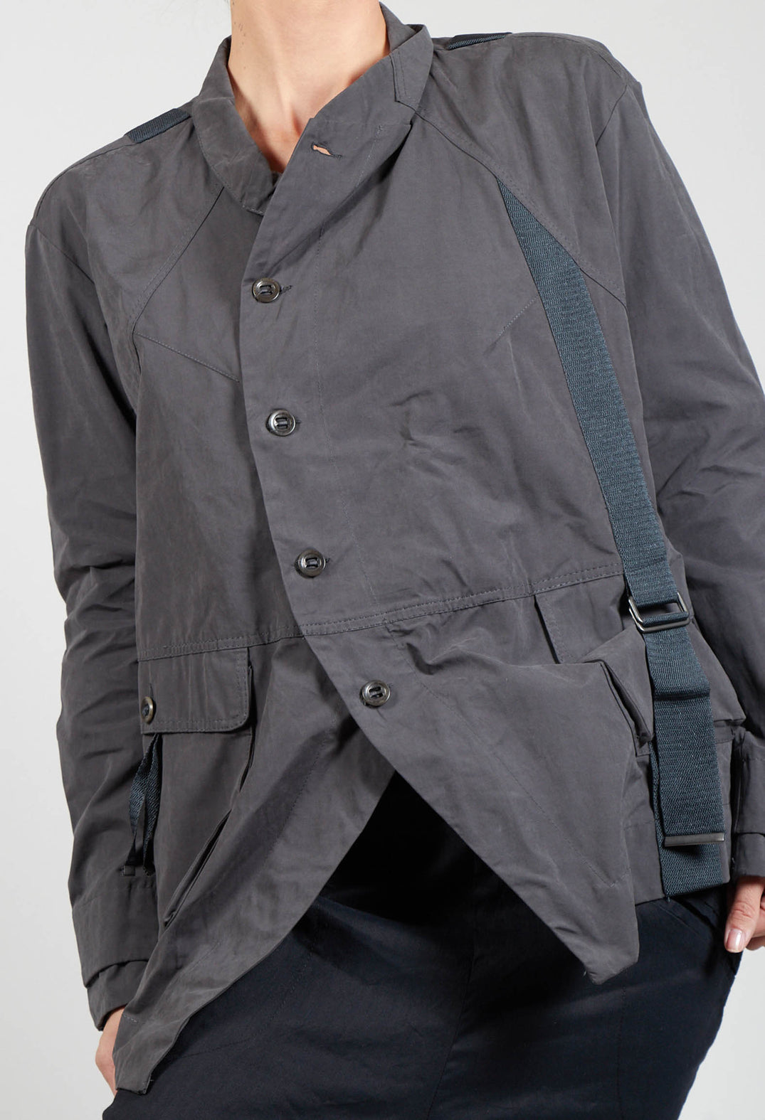 Biham Military Style Jacket in Unique Grey