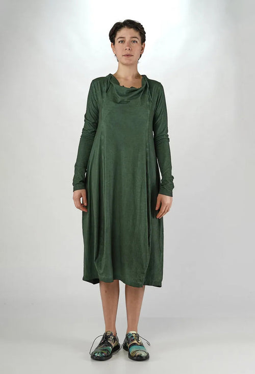 PRE-ORDER - Jersey Dress with Drawstring Neckline in Crab Cloud (Pictured in Pine Cloud) - 2560912