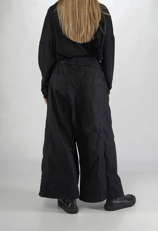 PRE-ORDER - Pleat Front Wide Leg Trousers in Pine Cloud (Pictured in Black) - 2600106