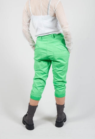 Slim Fit Cropped Trousers in Gecko