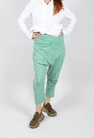 Jodhpur Style Cropped Trousers in Apple Check
