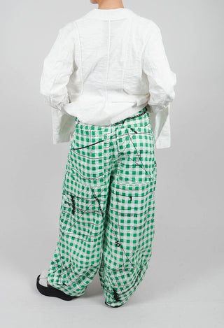 Relaxed Fit Trousers with Elasticated Waist in Apple Print