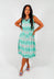 Crinkle Dress with Front Pockets in Aqua Pods