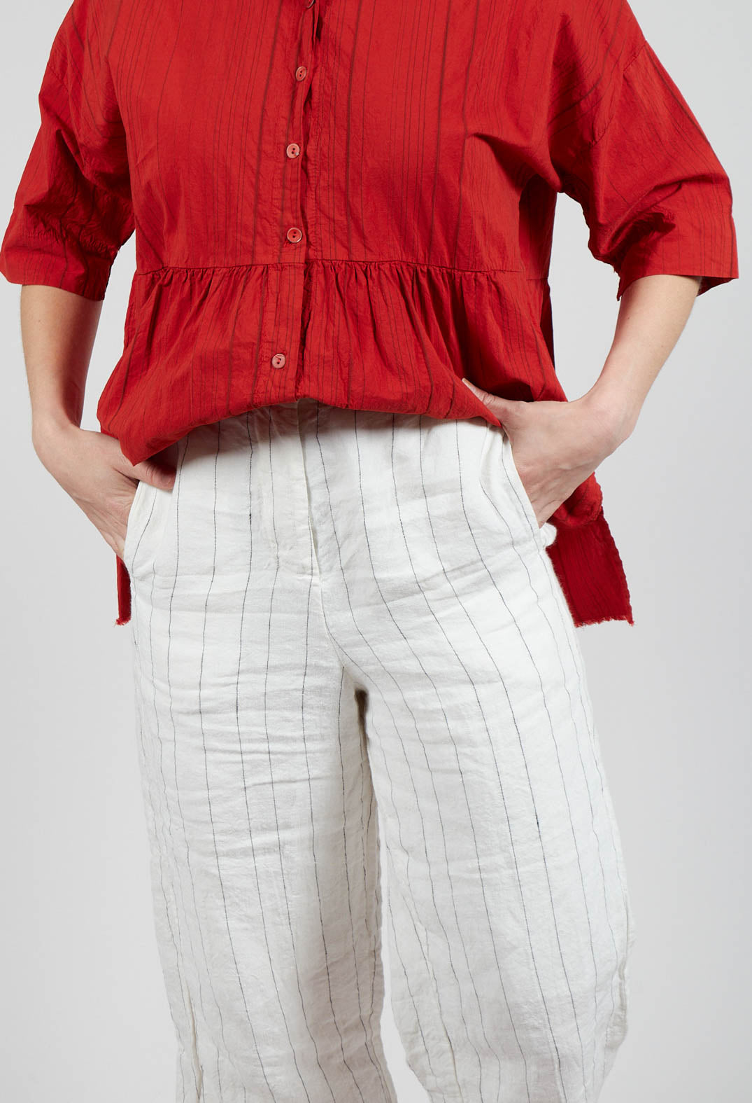 Patrice Trousers in Natural Stripes