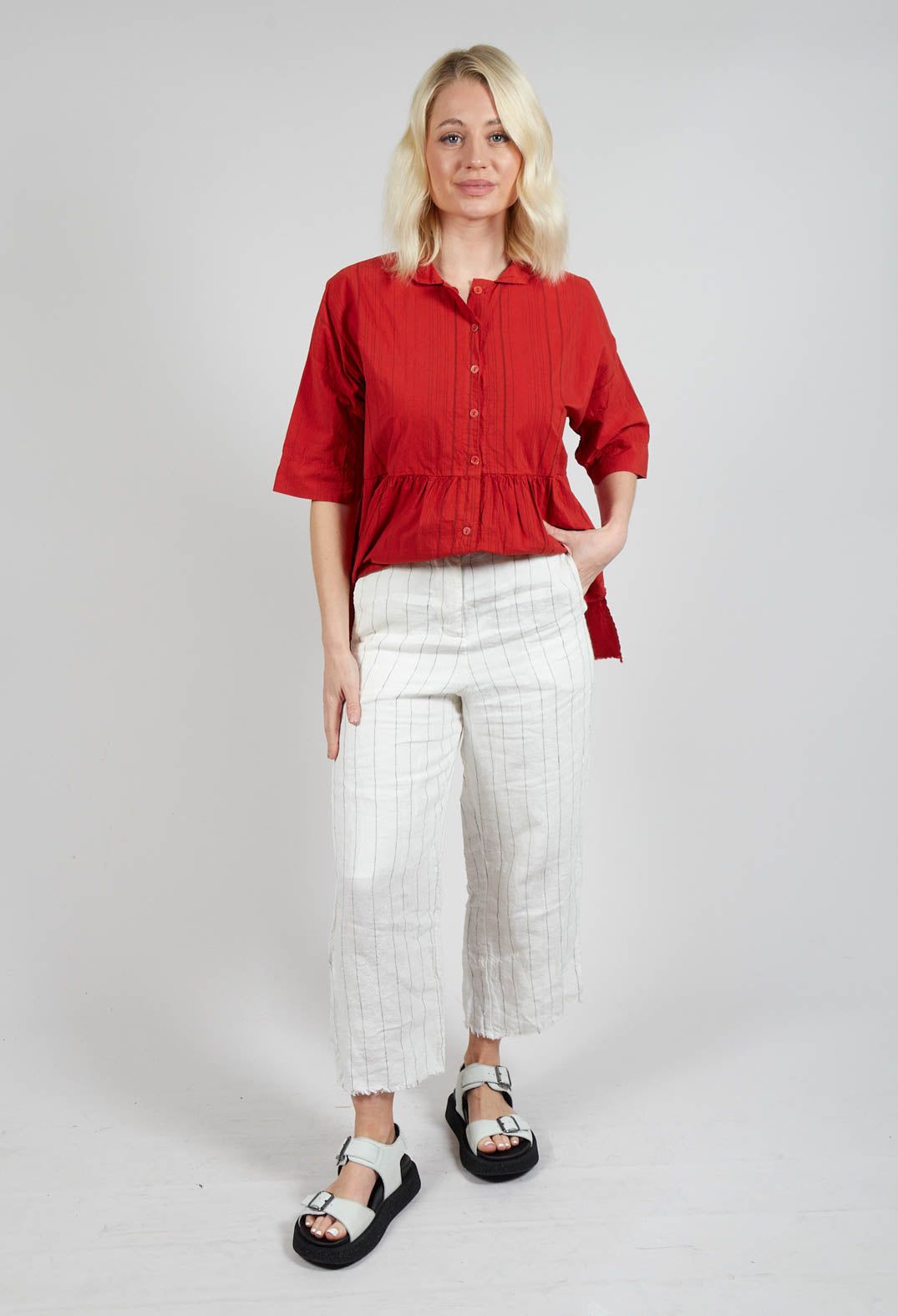 Patrice Trousers in Natural Stripes