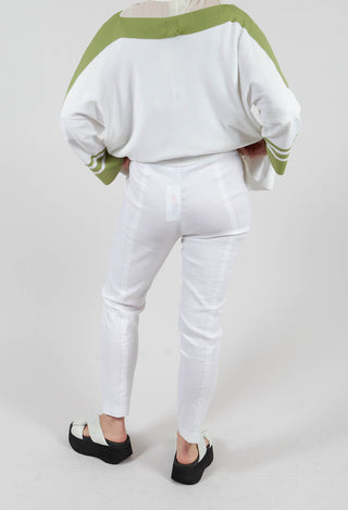 Pull on Trousers with Side Pockets in White
