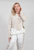 Cropped Cardigan with Pointed Collar in Beige