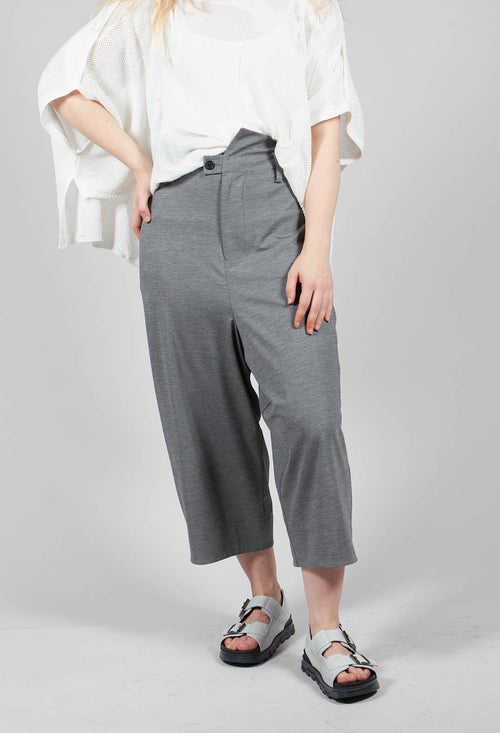 Jersey Stretch Drop Crotch Trousers In Light Grey