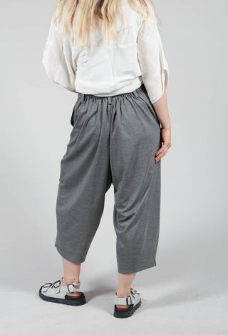 Jersey Stretch Drop Crotch Trousers In Light Grey