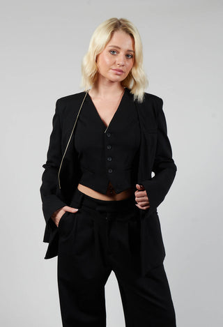 Black Blazer with Single Button Fastening