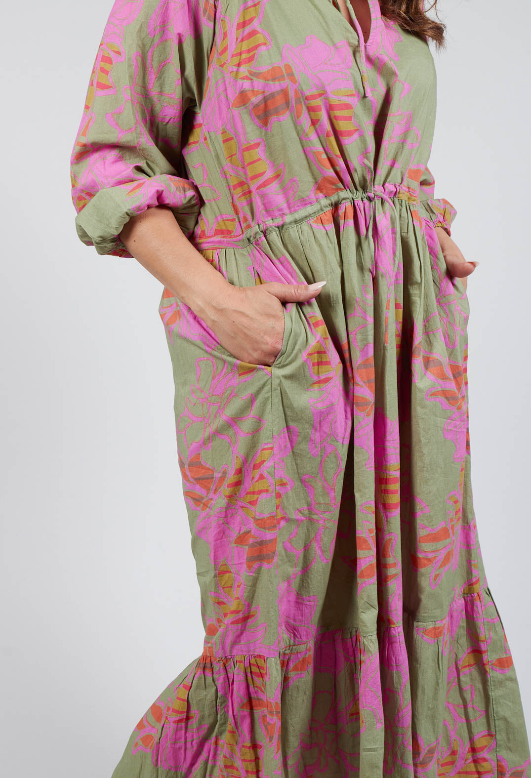 Long Sleeve Mamasita Dress with Pink Floral Print