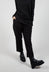 Straight Leg Trousers with Front and Back Pleats in Black