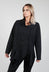 Long Sleeve Jacket with Asymmetric Peplum Hem in Black