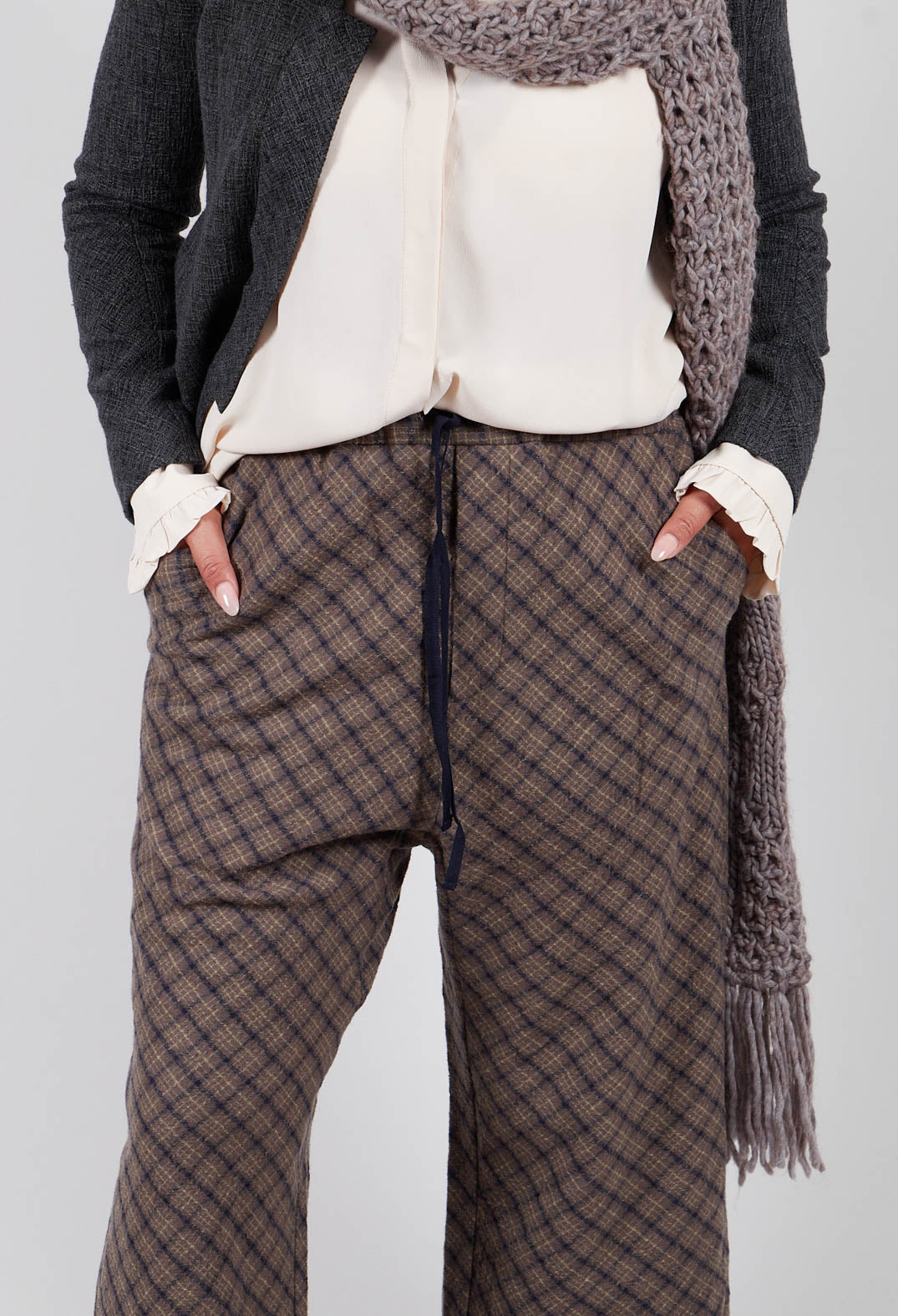 Tartan Trousers in Grey