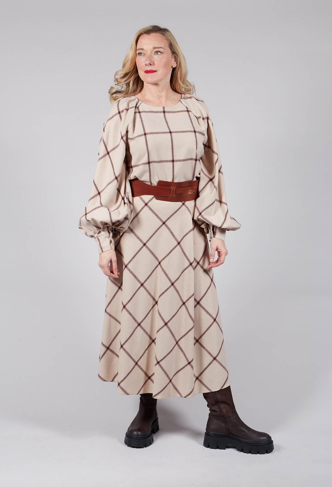 Macro Check Graphic Shirt in Beige Check